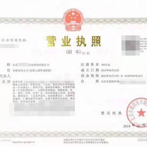 北京可從事網絡直播公司營業執照